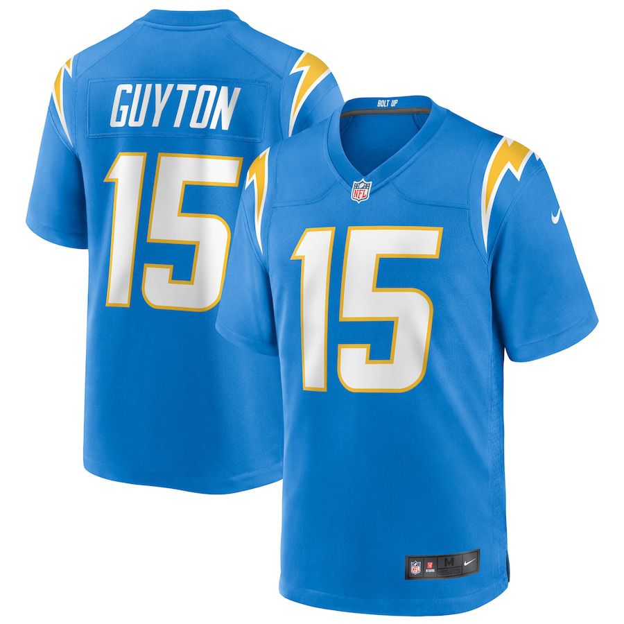 Men Los Angeles Chargers #15 Jalen Guyton Nike Powder Blue Game Player NFL Jersey
